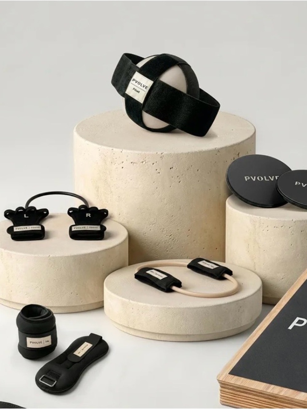 PVOLVE Black and Cream Fitness Band Set
